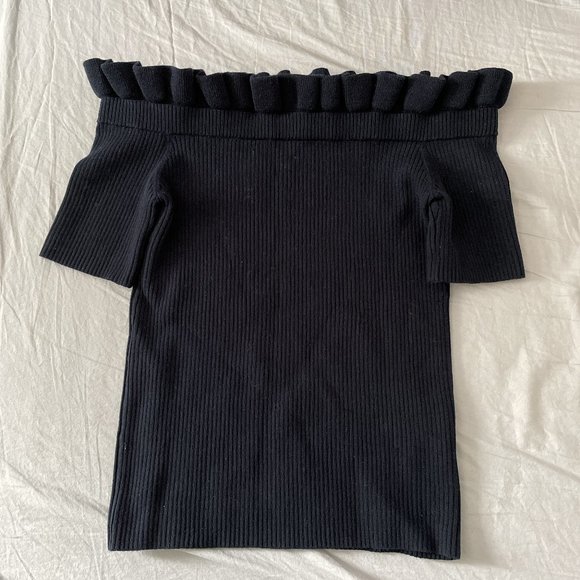 Club Monaco Off The Shoulder Ruffle Top XS - Picture 1 of 3